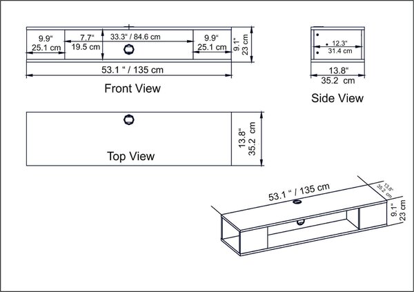 Hanah Home TV Stand Black Peti - Black