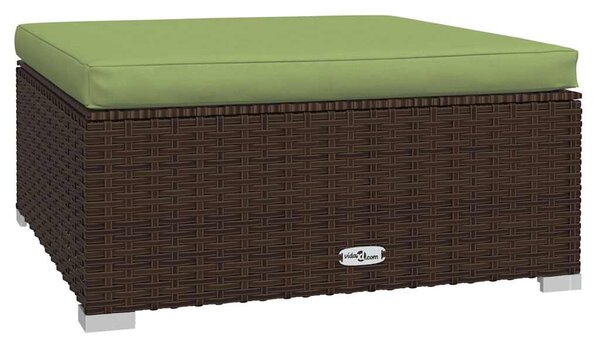 4 részes barna polyrattan kerti bútorszett párnákkal