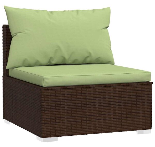 4 részes barna polyrattan kerti bútorszett párnákkal