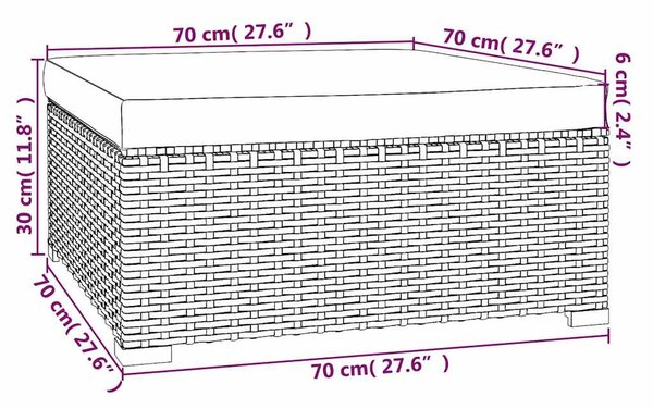 4 részes barna polyrattan kerti ülőgarnitúra párnákkal