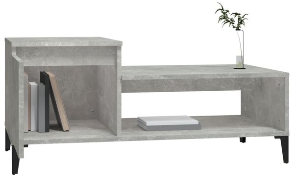 Betonszürke szerelt fa dohányzóasztal 100 x 50 x 45 cm