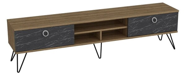 Hanah Home TV Stand Walnut Black Lorenz