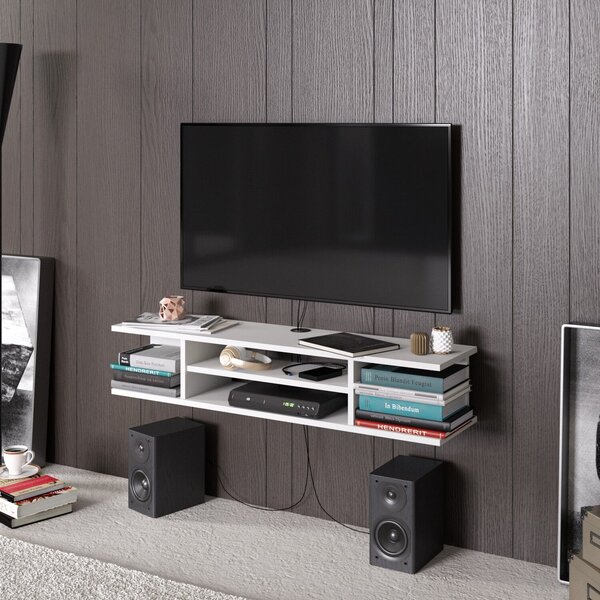 Hanah Home TV Stand White Pivot - White