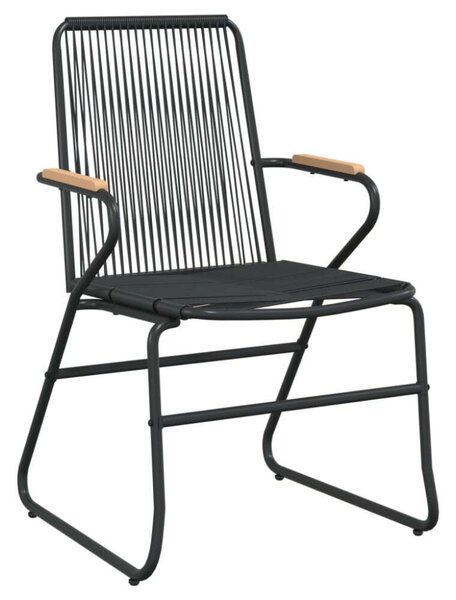 VidaXL 7 részes fekete PVC rattan kerti étkezőgarnitúra