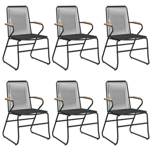 VidaXL 7 részes fekete PVC rattan kerti étkezőgarnitúra