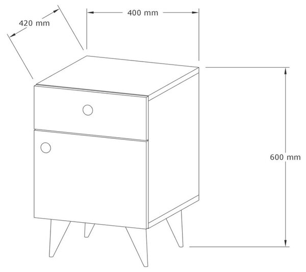 Hanah Home Nightstand Walnut Pila - Walnut