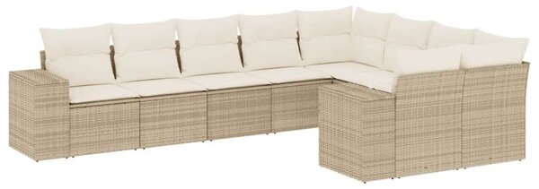 VidaXL Polyrattan Kerti Ülőgarnitúra - 9 részes - Bézs