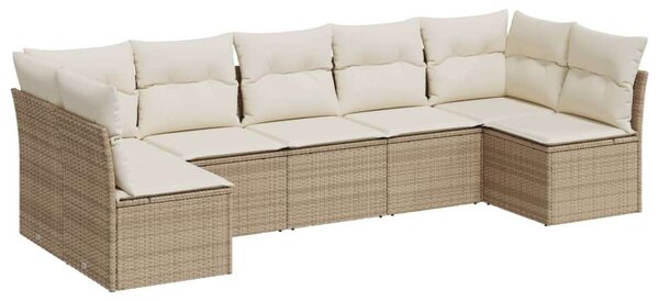 VidaXL Polyrattan Kerti Ülőgarnitúra - 7 részes - Bézs