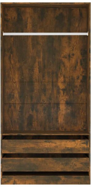 Füstös tölgy színű szerelt fa ruhásszekrény 100 x 50 x 200 cm