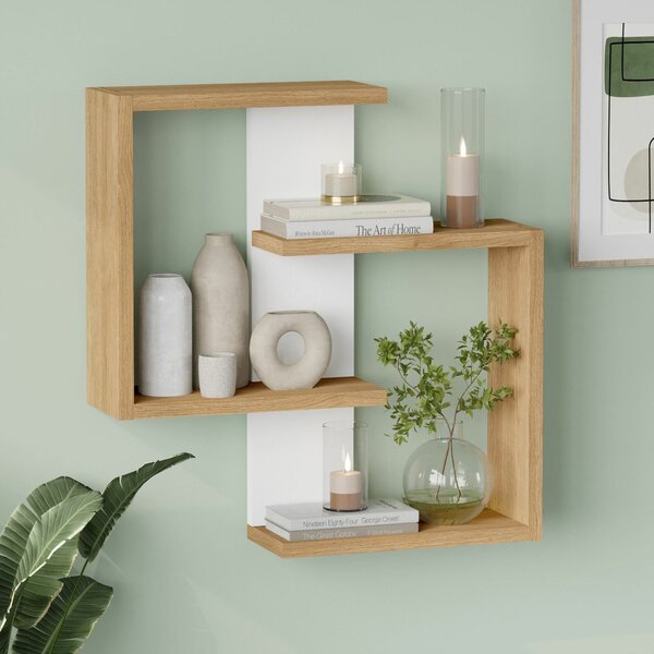 Hanah Home Wall Shelf Oak White Ars1-Sw