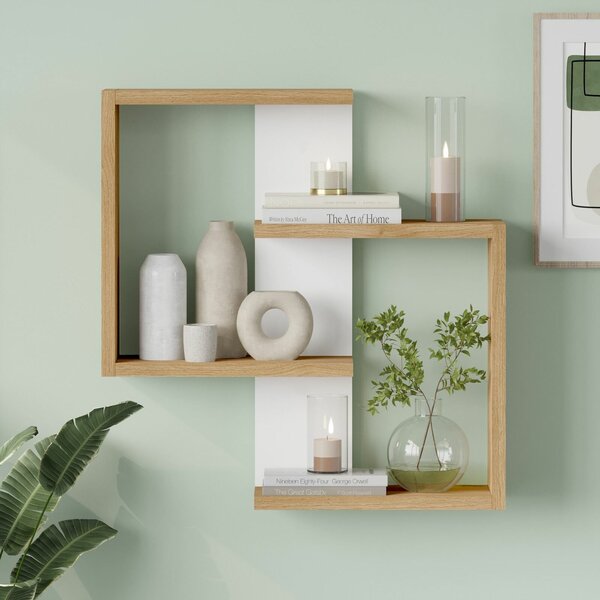 Hanah Home Wall Shelf Oak White Ars1-Sw