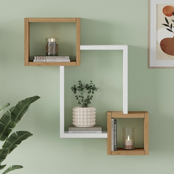 Hanah Home Fali polc Tölgy Fehér Ars3-Sw