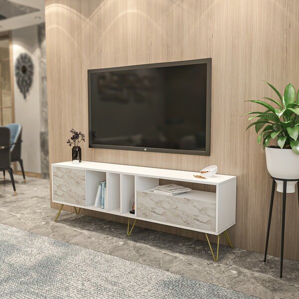 Hanah Home TV Stand Ephesus Gold Mistico (180) - Ephesus, Gold