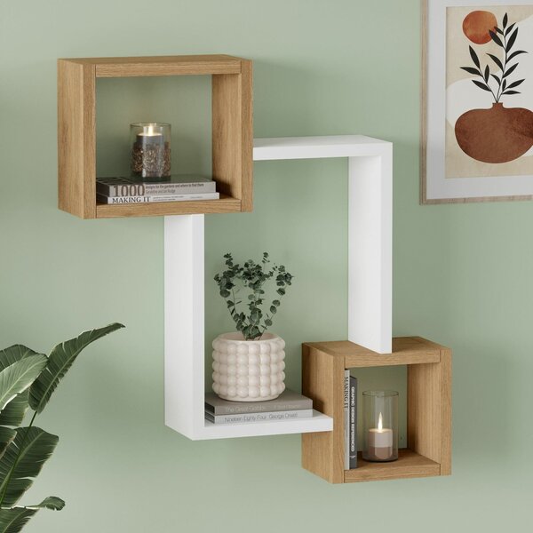 Hanah Home Fali polc Tölgy Fehér Ars3-Sw