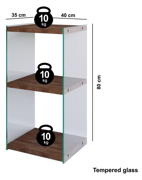 Hanah Home Könyvespolc Dió R300