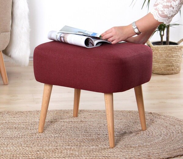 Atelier Del Sofa Puff Bordó Papagáj - Bordó