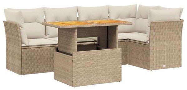 VidaXL Polyrattan Kerti Ülőgarnitúra - 5 részes - Bézs