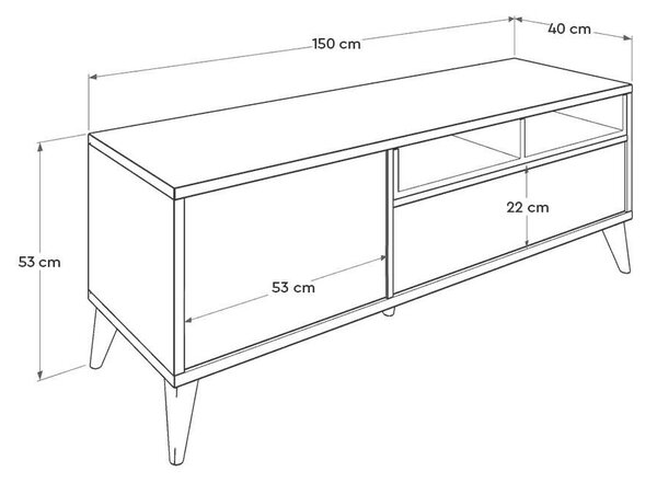 Hanah Home TV Stand White Tvr-511-Dd-1