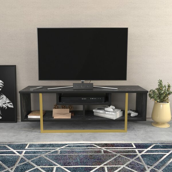 Hanah Home TV állvány fekete, arany Asal 120 - Fekete, arany