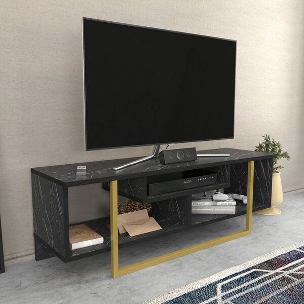 Hanah Home TV állvány fekete, arany Asal 120 - Fekete, arany