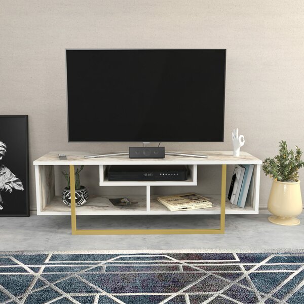 Hanah Home Asal 120 TV-állvány, fehér arany - Ephesus, arany