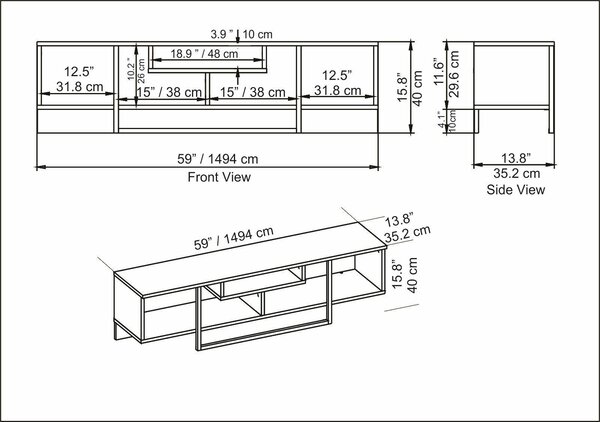 Hanah Home TV Stand White Asal 150 - White, Ephesus