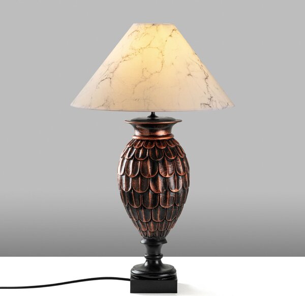 Opviq Asztali Lámpa Barna Fehér ELEGANZE-5302