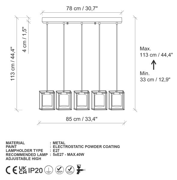 Opviq Swank arany csillár - 702-10