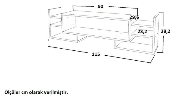 Hanah Home TV Unit White Walnut Sema - White, Walnut