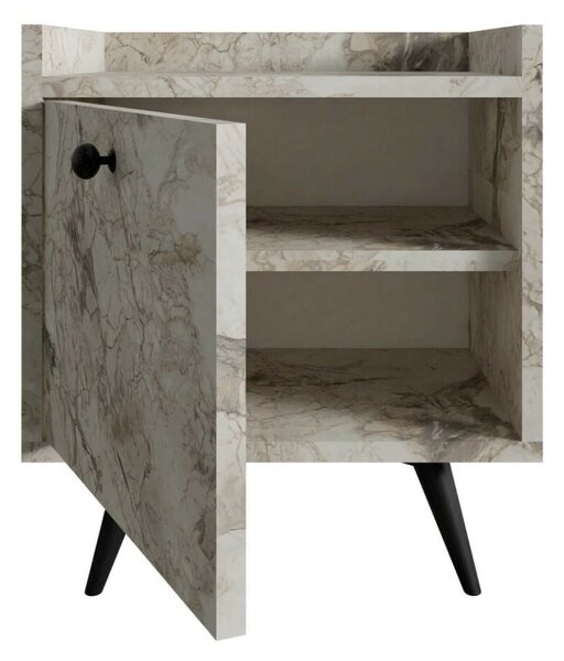 Hanah Home Nightstand Ephesus Marble Dopo - Ephesus Marble