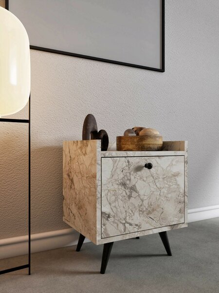 Hanah Home Nightstand Ephesus Marble Dopo - Ephesus Marble