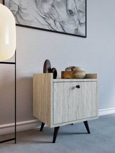 Hanah Home Nightstand Travertine Dopo - Travertine