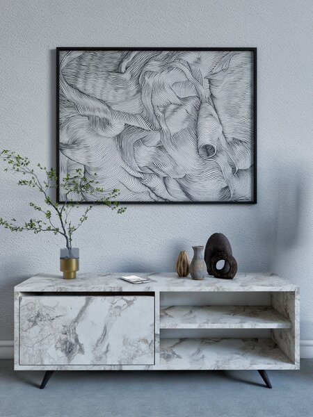 Hanah Home TV Stand Ephesus Marble Maku - Ephesus Marble