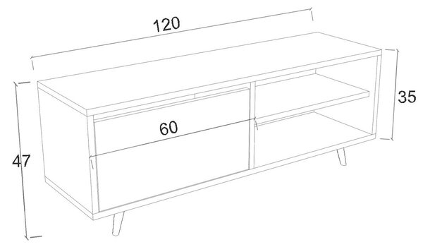 Hanah Home TV Stand Ephesus Marble Maku - Ephesus Marble