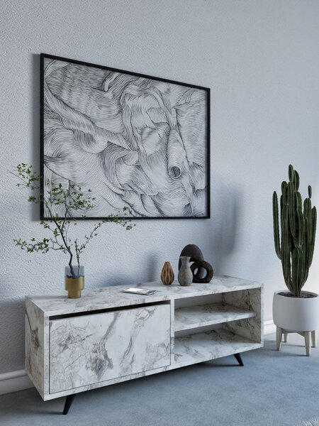 Hanah Home TV Stand Ephesus Marble Maku - Ephesus Marble