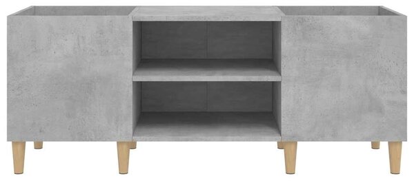Betonszürke szerelt fa hanglemezszekrény 121x38x48 cm