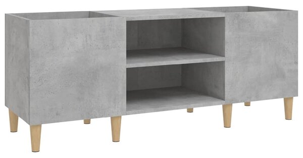 Betonszürke szerelt fa hanglemezszekrény 121x38x48 cm
