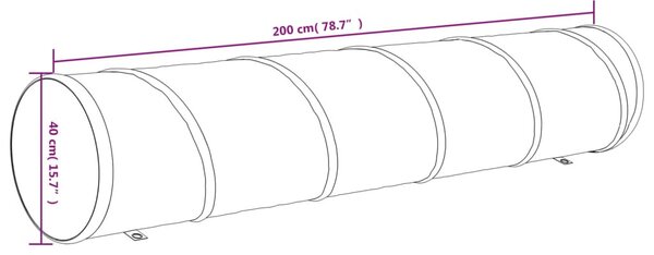 Kék poliészter kutyaalagút Ø40 x 200 cm