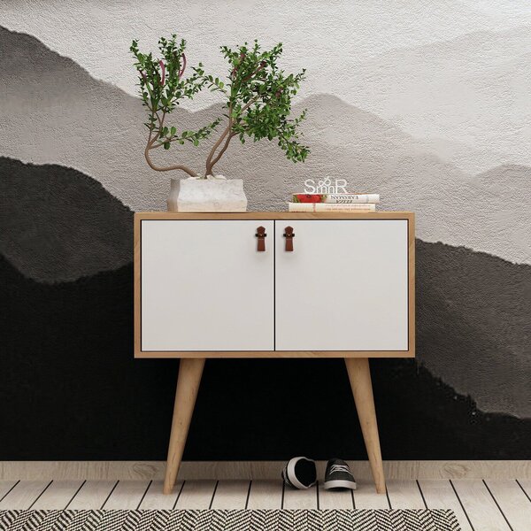 Hanah Home Console Oak White Rebecca