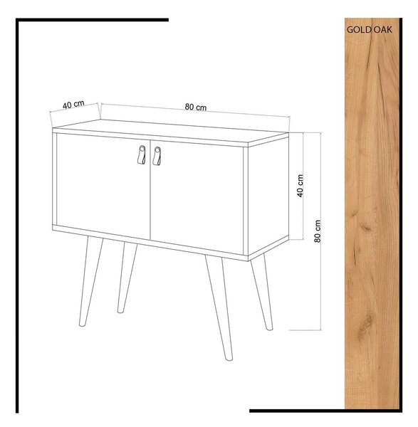 Hanah Home Console Oak White Rebecca