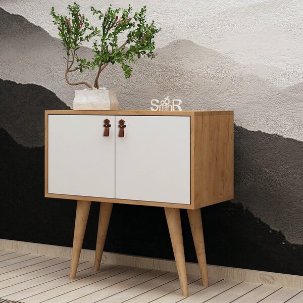 Hanah Home Console Oak White Rebecca