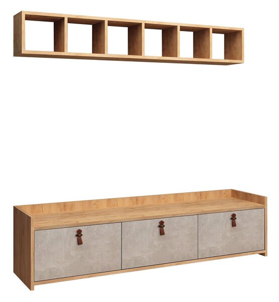 Hanah Home TV Unit Oak White Sleppa