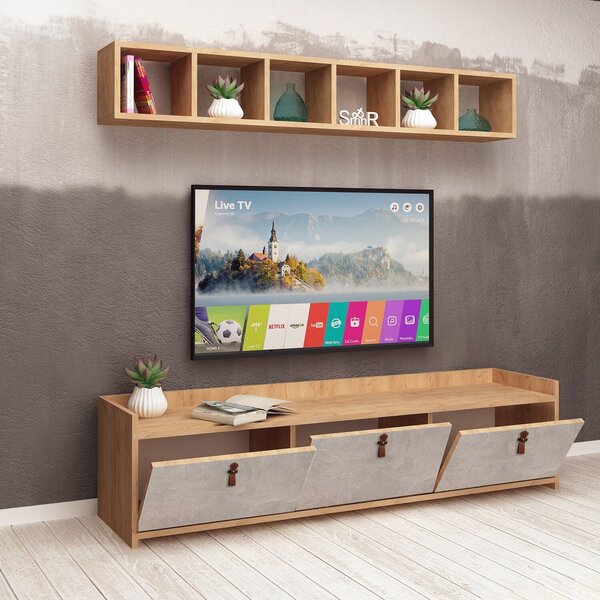 Hanah Home TV Unit Oak White Sleppa
