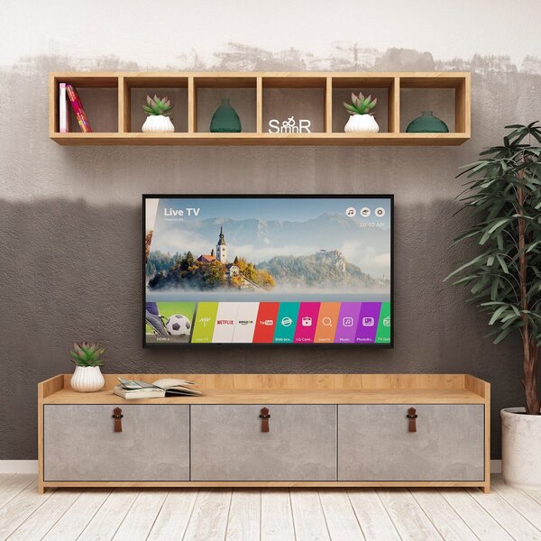 Hanah Home TV Unit Oak White Sleppa