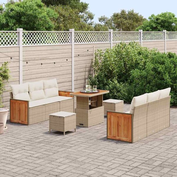 VidaXL Kerti Kanapé Szett párnával 9 pcs Beige és krém