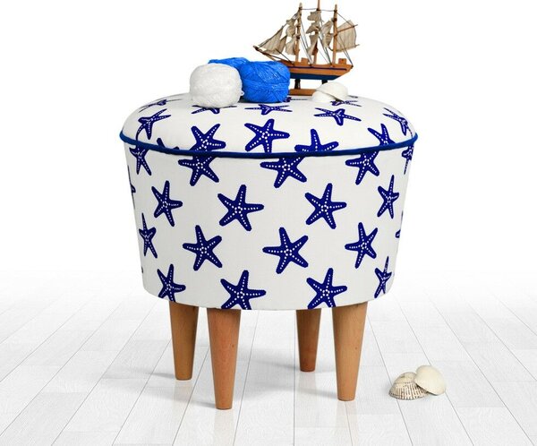 Atelier Del Sofa Cunda v3 puff - Kék, Fehér