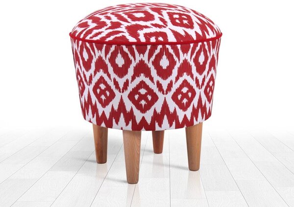 Atelier Del Sofa Puff Piros Fehér - Piros, Fehér