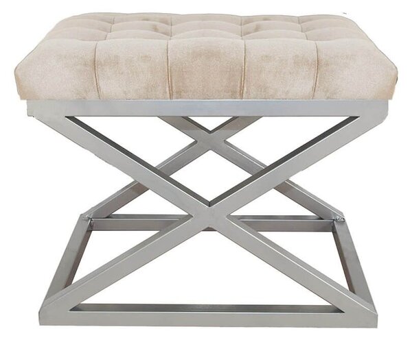Atelier Del Sofa Silver Cream Capraz puff - ezüst, krém