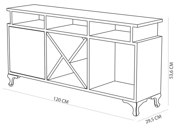 Hanah Home TV Stand White Cordoba Ay - White, Cordoba