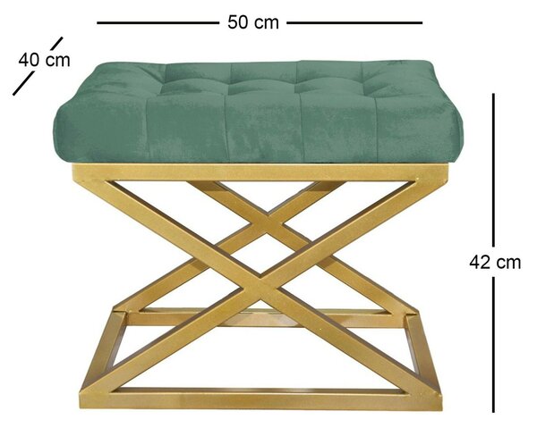Atelier Del Sofa Puff Gold Green Capraz - Arany, Zöld v2